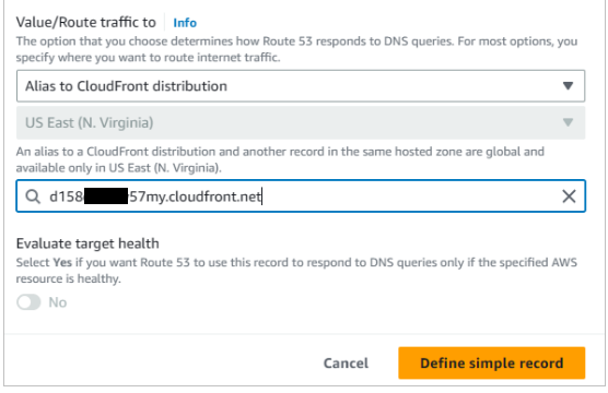 Route 53 Define Simple Record 2.